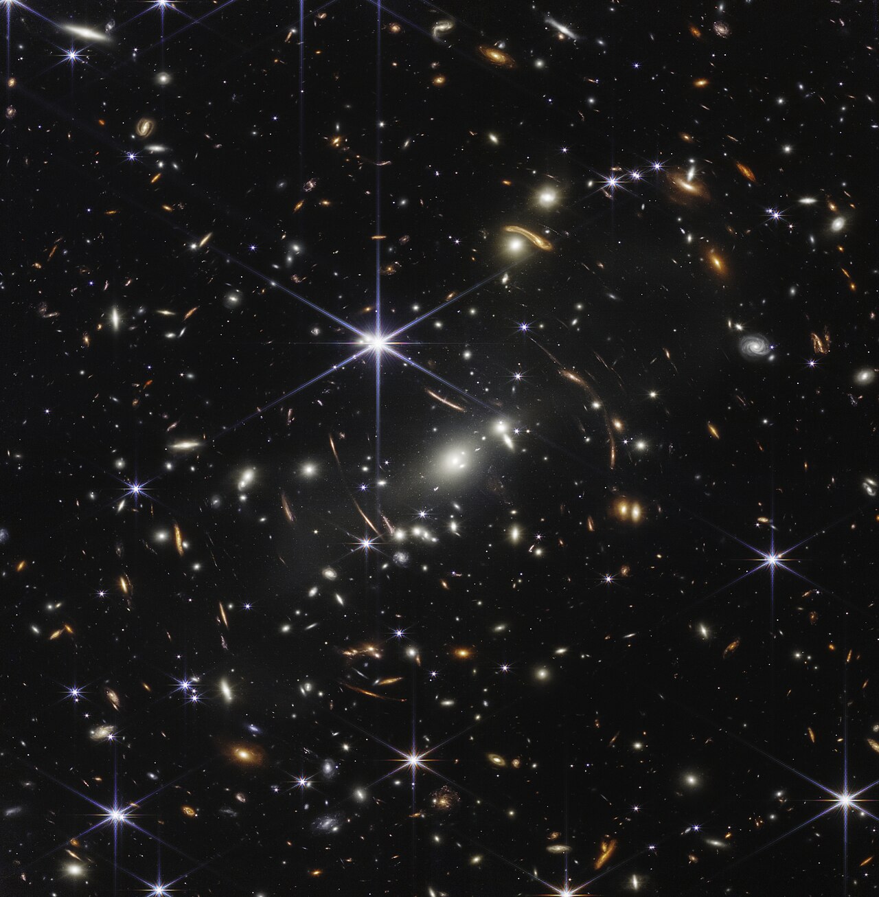 JWST's first deep field image — galaxy cluster SMACS 0723, showing thousands of galaxies in a patch of sky the size of a grain of sand held at arm's length